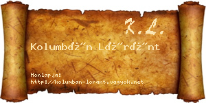 Kolumbán Lóránt névjegykártya