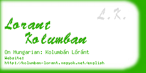 lorant kolumban business card